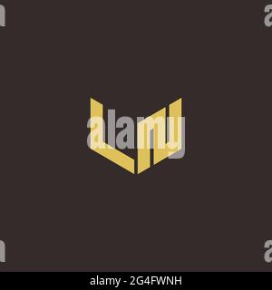 Logo Letter Initial Logo Designs Template with Gold and Black Background, Vector icon modern Stock Vector