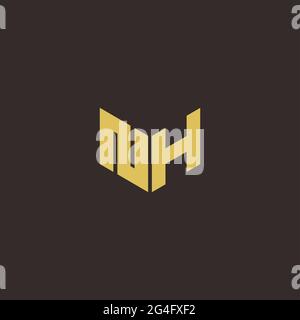 Logo Letter Initial Logo Designs Template with Gold and Black Background, Vector icon modern Stock Vector