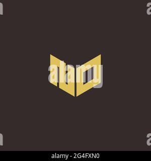 Logo Letter Initial Logo Designs Template with Gold and Black Background, Vector icon modern Stock Vector