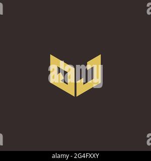 Logo Letter Initial Logo Designs Template with Gold and Black Background, Vector icon modern Stock Vector