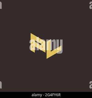 Logo Letter Initial Logo Designs Template with Gold and Black Background, Vector icon modern Stock Vector