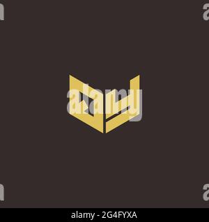 Logo Letter Initial Logo Designs Template with Gold and Black Background, Vector icon modern Stock Vector