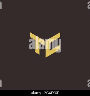 Logo Letter Initial Logo Designs Template with Gold and Black Background, Vector icon modern Stock Vector