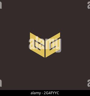 Logo Letter Initial Logo Designs Template with Gold and Black Background, Vector icon modern Stock Vector