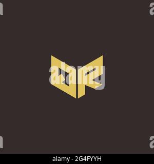 Logo Letter Initial Logo Designs Template with Gold and Black Background, Vector icon modern Stock Vector