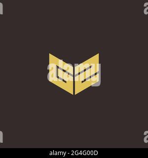 Logo Letter Initial Logo Designs Template with Gold and Black Background, Vector icon modern Stock Vector