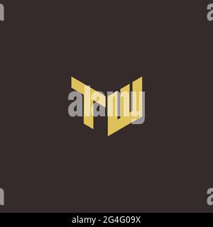 Logo Letter Initial Logo Designs Template with Gold and Black Background, Vector icon modern Stock Vector