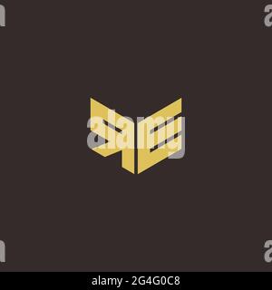 Logo Letter Initial Logo Designs Template with Gold and Black Background, Vector icon modern Stock Vector