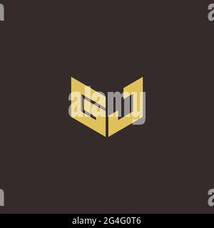 Logo Letter Initial Logo Designs Template with Gold and Black Background, Vector icon modern Stock Vector