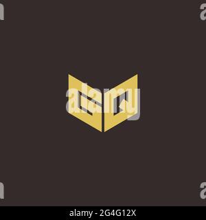 Logo Letter Initial Logo Designs Template with Gold and Black Background, Vector icon modern Stock Vector