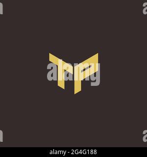 Logo Letter Initial Logo Designs Template with Gold and Black Background, Vector icon modern Stock Vector