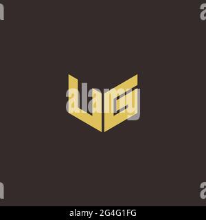 Logo Letter Initial Logo Designs Template with Gold and Black Background, Vector icon modern Stock Vector