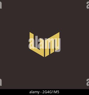 Logo Letter Initial Logo Designs Template with Gold and Black Background, Vector icon modern Stock Vector