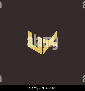 Logo Letter Initial Logo Designs Template with Gold and Black Background, Vector icon modern Stock Vector