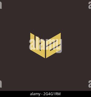 Logo Letter Initial Logo Designs Template with Gold and Black Background, Vector icon modern Stock Vector