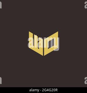 Logo Letter Initial Logo Designs Template with Gold and Black Background, Vector icon modern Stock Vector