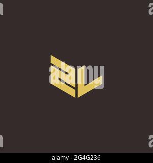 Logo Letter Initial Logo Designs Template with Gold and Black Background, Vector icon modern Stock Vector