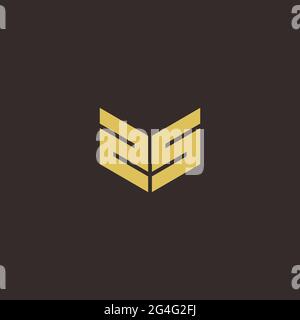 Logo Letter Initial Logo Designs Template with Gold and Black Background, Vector icon modern Stock Vector