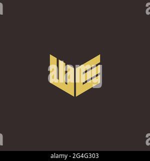 Logo Letter Initial Logo Designs Template with Gold and Black Background, Vector icon modern Stock Vector
