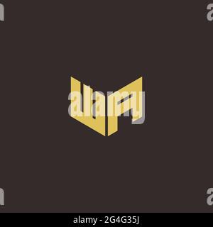 Logo Letter Initial Logo Designs Template with Gold and Black Background, Vector icon modern Stock Vector