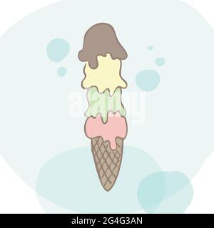 Hand drawn ice cream. Vector illustration, hand drawn style Stock Vector