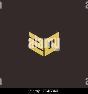 Logo Letter Initial Logo Designs Template with Gold and Black Background, Vector icon modern Stock Vector