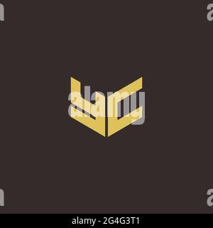 Logo Letter Initial Logo Designs Template with Gold and Black Background, Vector icon modern Stock Vector