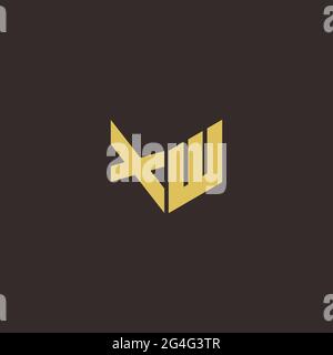 Logo Letter Initial Logo Designs Template with Gold and Black Background, Vector icon modern Stock Vector
