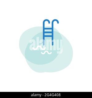 Swimming pool ladder. Abstract background. Vector illustration, flat design Stock Vector