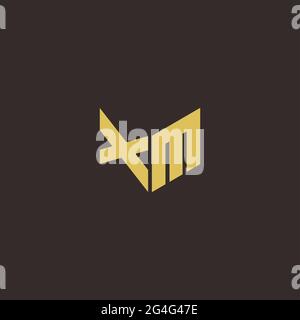 Logo Letter Initial Logo Designs Template with Gold and Black Background, Vector icon modern Stock Vector