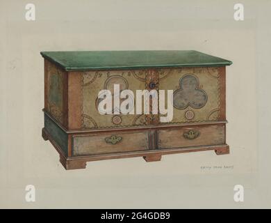 Pa. German Chest, 1935/1942. Stock Photo