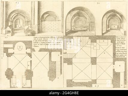 Plan and Elevation of the Chapel of Godefroy de Bouillon, 1619. Stock Photo