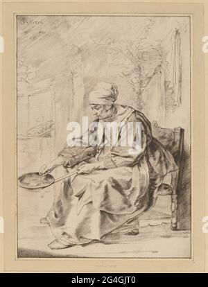 Pancake Woman, 1768. Stock Photo