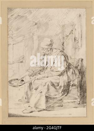 Pancake Woman, 1768. Stock Photo