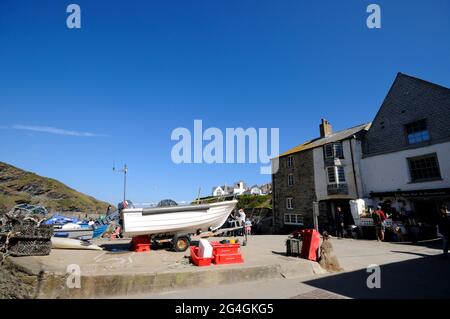 Slipway at Port Isaac in Cornwall Stock Photo