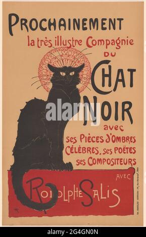 Prochainement la tr&#xe8;s illustre Compagnie du Chat Noir (Poster for the Company of the Black Cat), 1896. Stock Photo