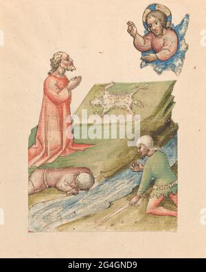 God the Father, Three Figures and Sacrificed Lamb, c. 1420/1430. Stock Photo