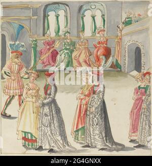 Masquerade, c. 1515. Stock Photo