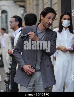 Milan Adrien Brody at the Armani fashion show The American actor