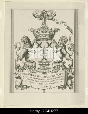 The coat of arms of Adriaan Reepmaker, bailiff of Schieland and lord of