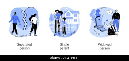 Marital status abstract concept vector illustrations. Stock Vector