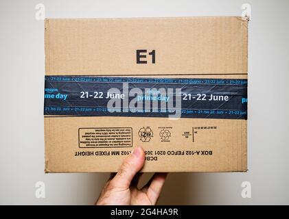 Parcel Amazon Prime Day on 21-22 June biggest e-commerce event worldwide Stock Photo