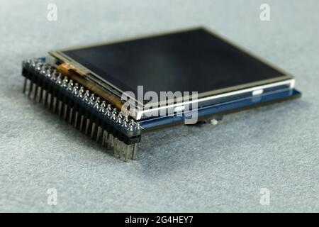 Electronic components. TFT display for embedding on electronic projects. Stock Photo