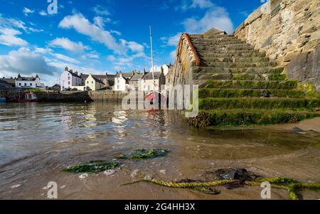 View of historic harbour at Portsoy in Aberdeenshire on the moray firth, Scotland, UK Stock Photo