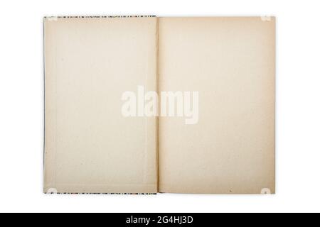 Opened antique book isolated on white background Stock Photo