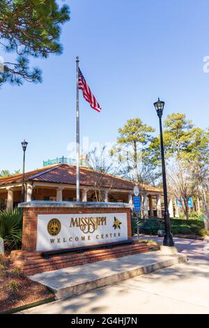 Magnolia, MS - January 14, 2021: Mississippi Welcome Center in Pike County, MS Stock Photo