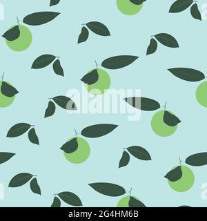 Fresh citrus fruit with branch and leaves on light blue background Stock Vector