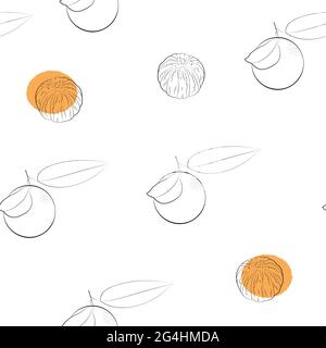 Black silhouettes of citrus fruit on white background Stock Vector