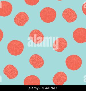 Ripe peeled tangerines on light blue background Stock Vector