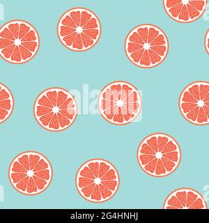 Bright halves of citrus fruits on light blue background Stock Vector